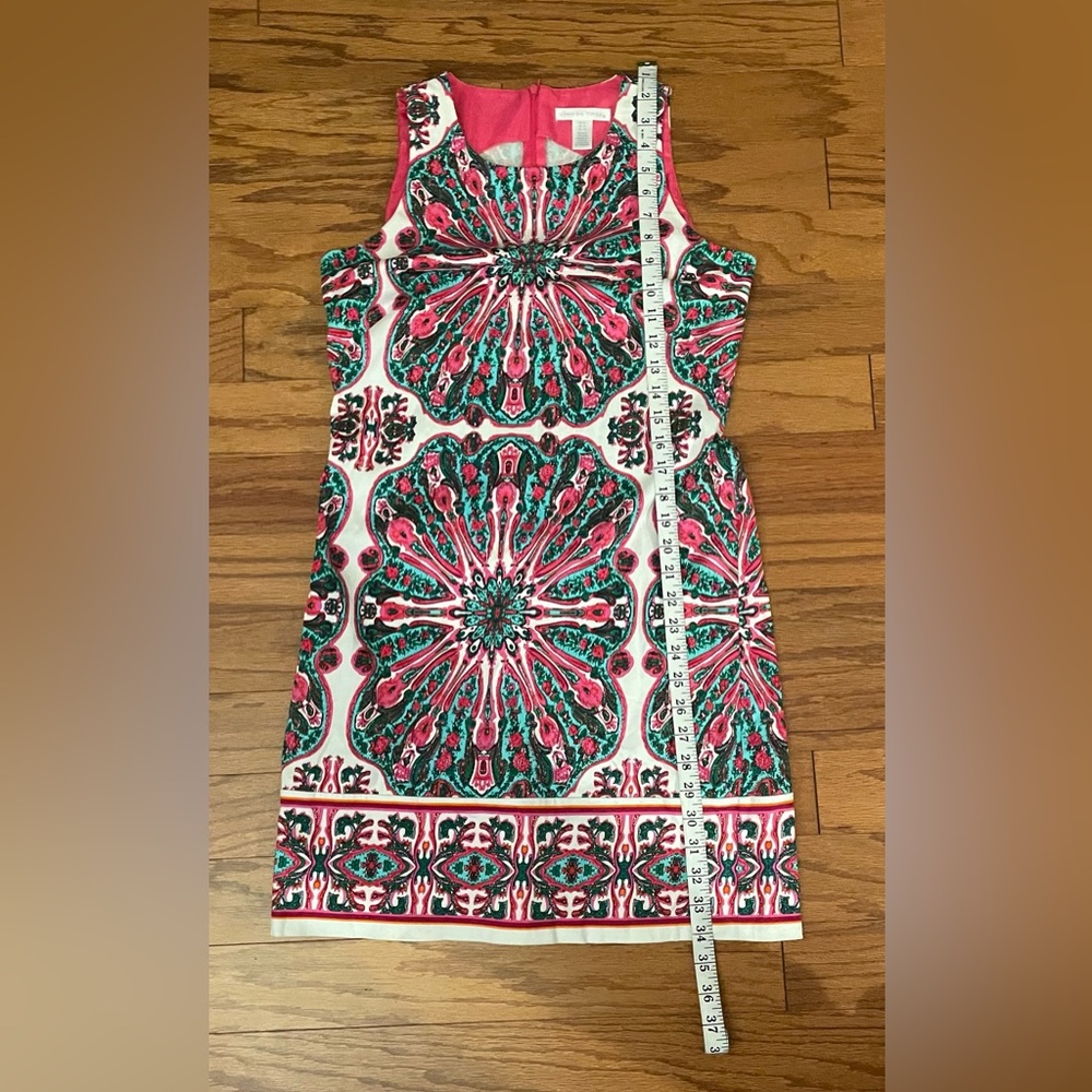 London Times- Pink and Green Floral Dress Size 4 - Picture 9 of 11